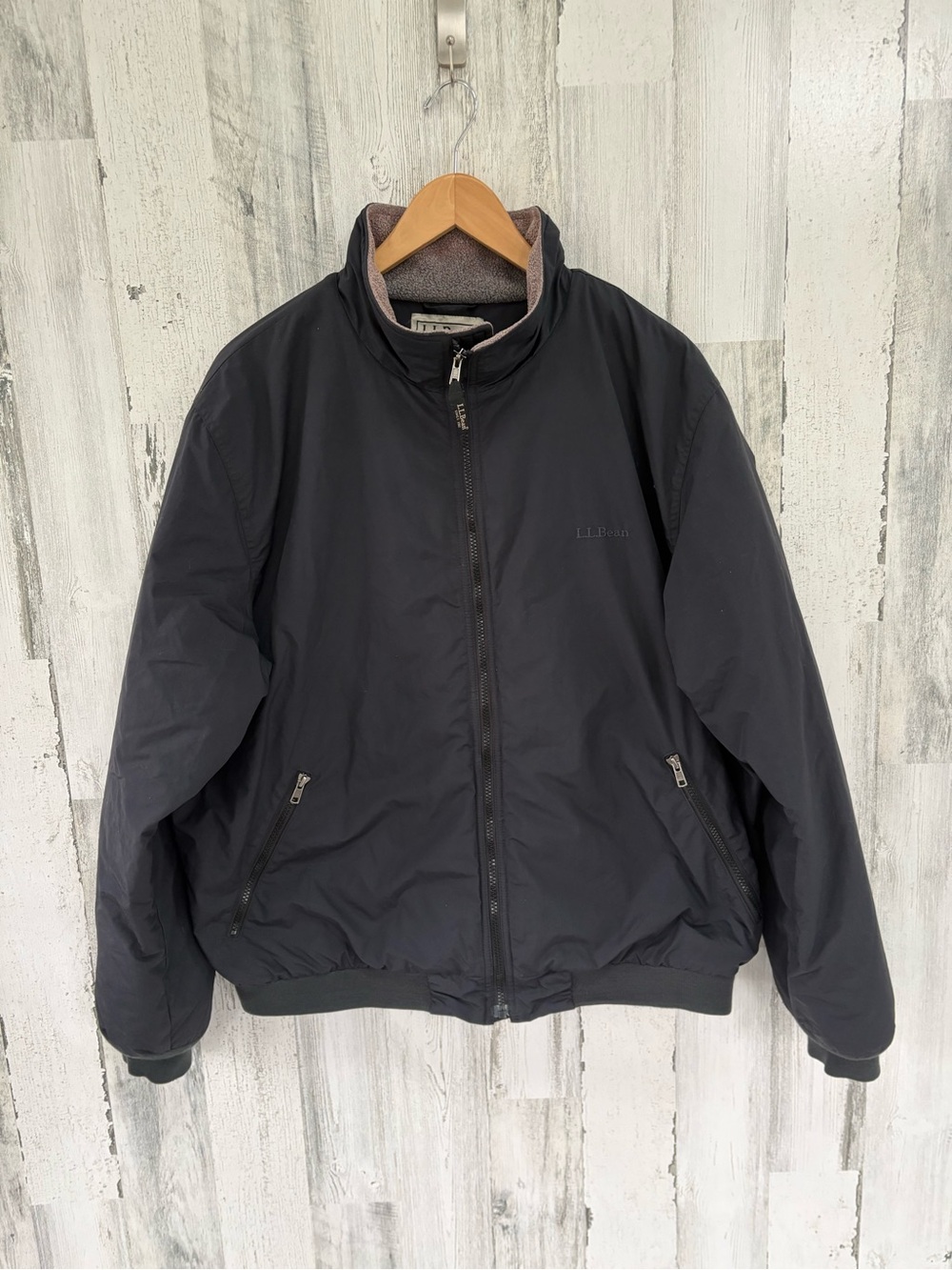 L.L. Bean Men’s Size XL Regular Full Zip Classic Warm Up Jacket In Black